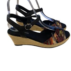 Naturalizer  Espadrille Wedge Sling back T Sandals Women’s Size 7M Multicolor